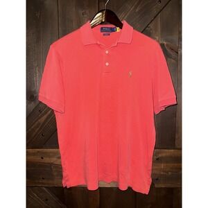 Polo Ralph Lauren Shirt Mens Medium Orange Coral Flesh Pony Cotton Classic Fit